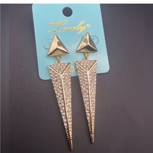 Gold Triangle Dangle Earrings